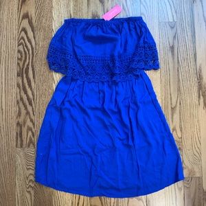 NWT blue strapless summer dress